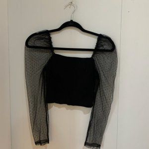 Black Longsleeve Crop